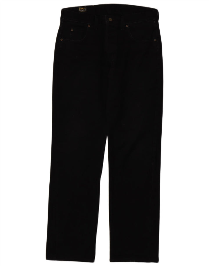 LEE Mens Seattle Straight Jeans W34 L33 Sort Bomuld