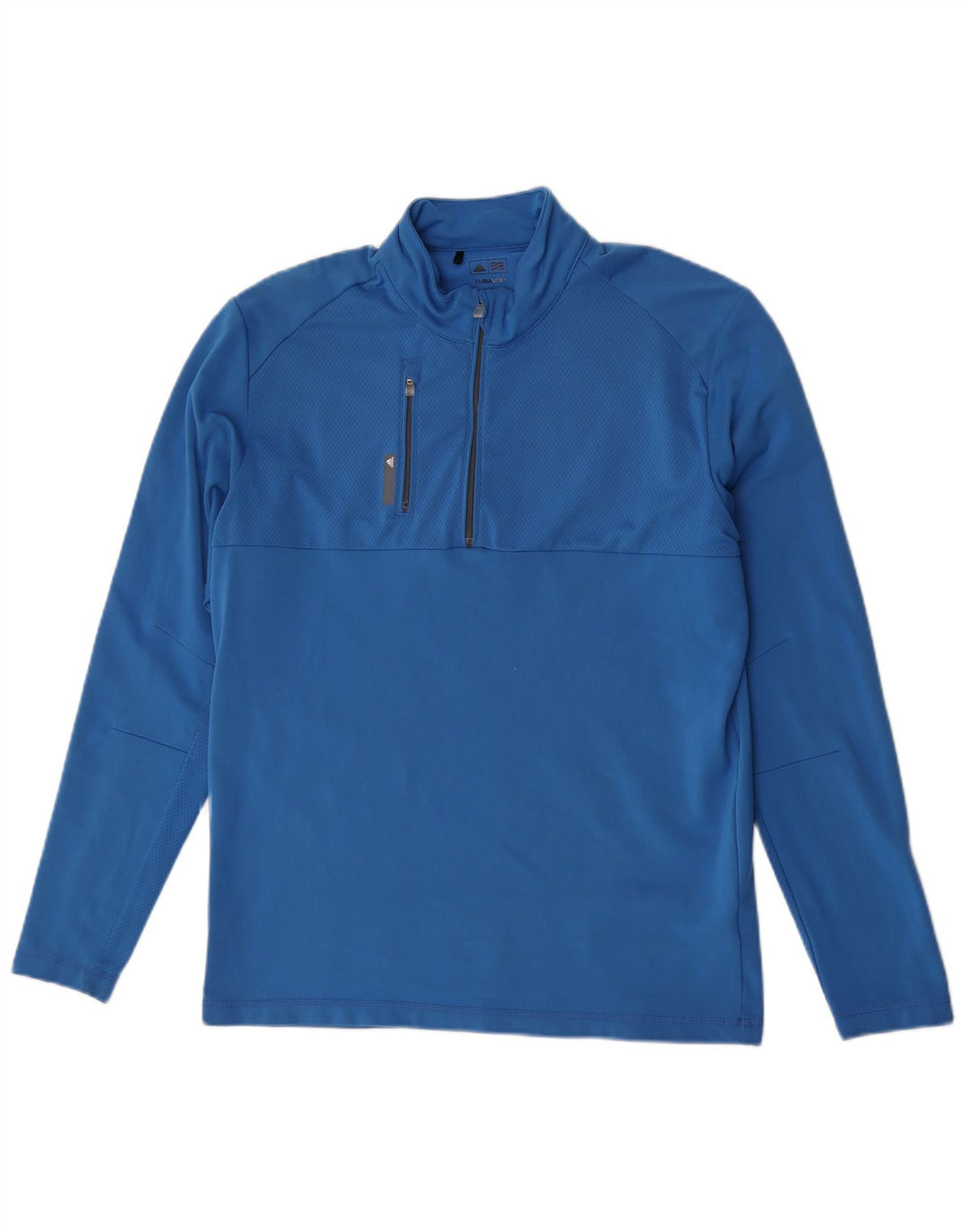 Adidas Herre Climalite Pullover med lynlås-hals Træningsdragt Top Medium Blue Polyester