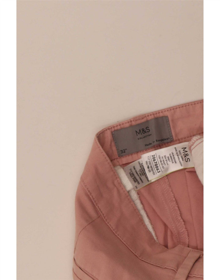 Marks & Spencer Herre Chino Shorts W32 Medium Pink Bomuld