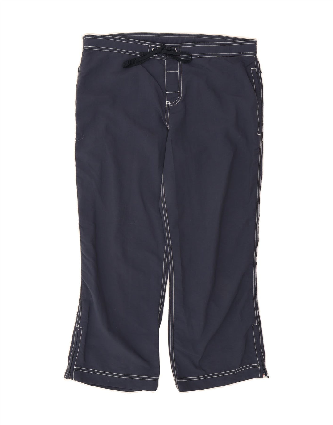 EDDIE BAUER Womens Straight Cropped Trousers US 8 Medium W33 L24 Navy Blue Vintage Eddie Bauer and Second-Hand Eddie Bauer from Messina Hembry 