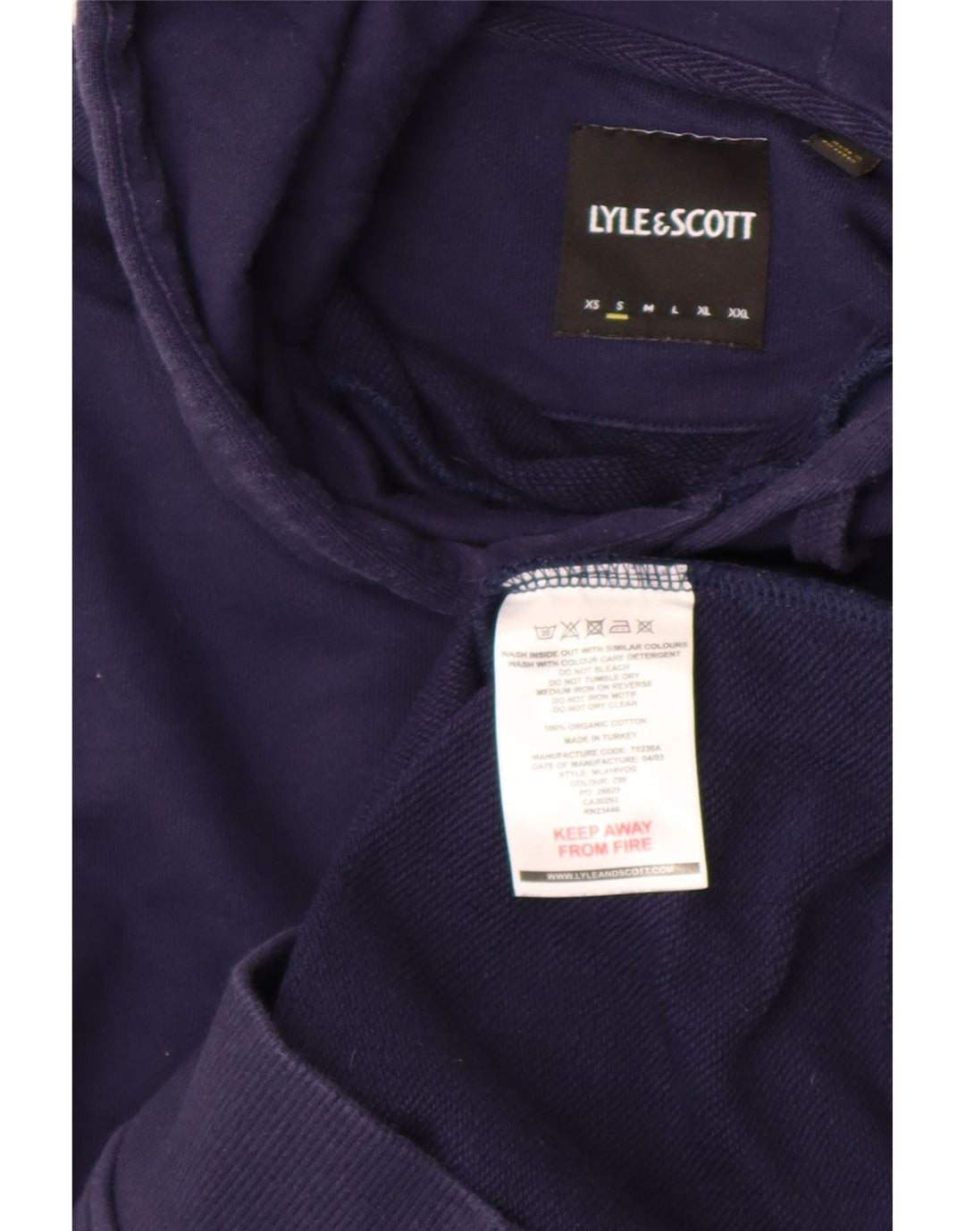 Lyle & Scott hættetrøje til mænd, lille marineblå bomuld