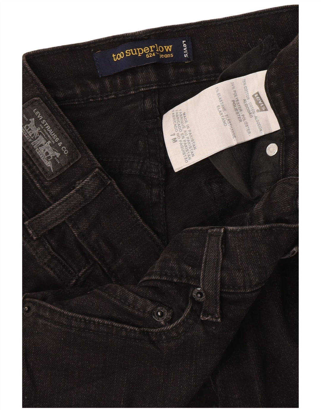 LEVI'S Dame 524 Super Low Denim Shorts US 7 Medium W30 Grå Bomuld