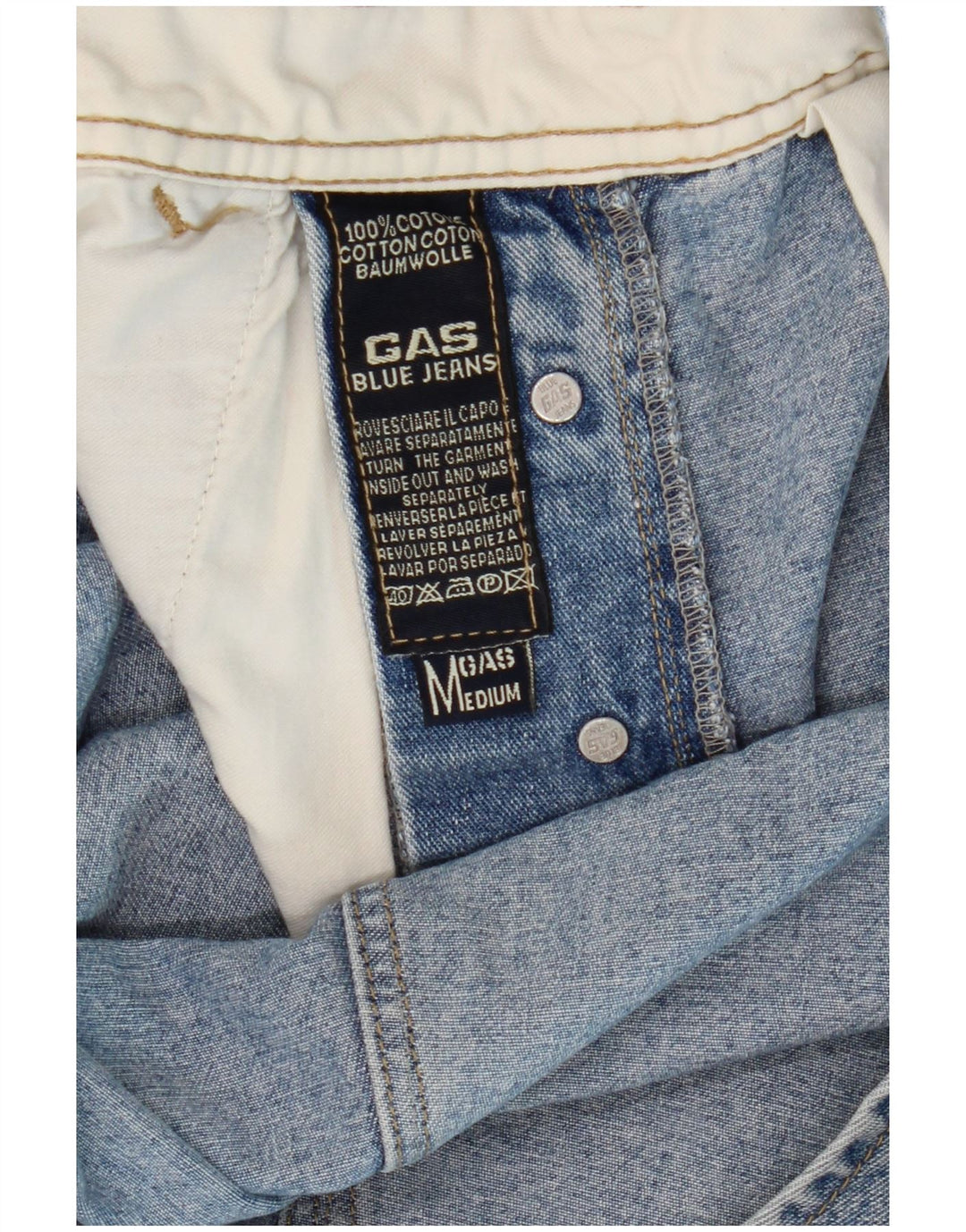 Gas Herre Cargo Dungarees Jeans Medium W34 L31 Blå Bomuld