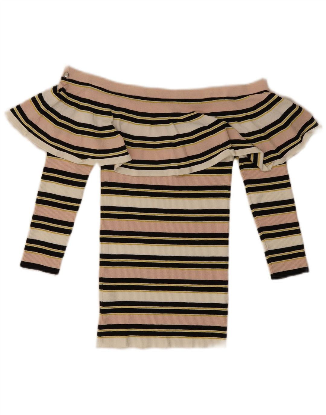 Patrizia Pepe Dame Off Shoulder Top US 2 XS Flerfarvet Stribet