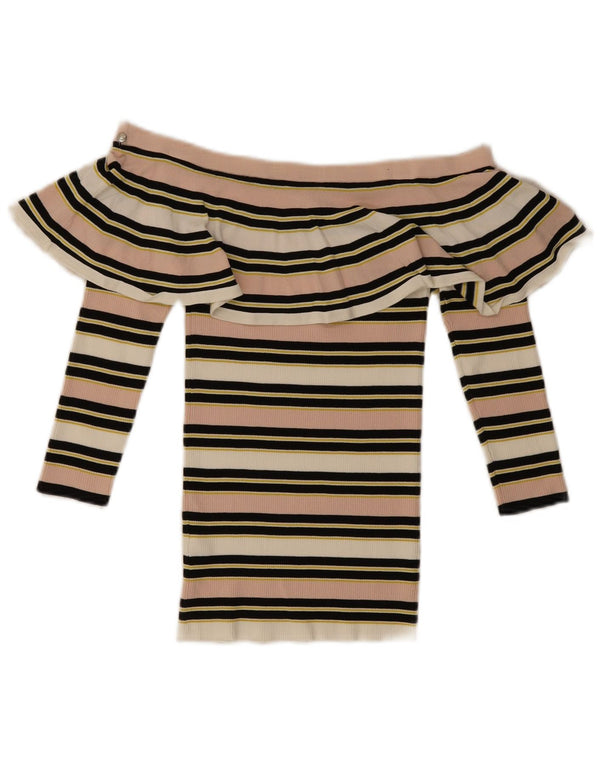 Patrizia Pepe Dame Off Shoulder Top US 2 XS Flerfarvet Stribet