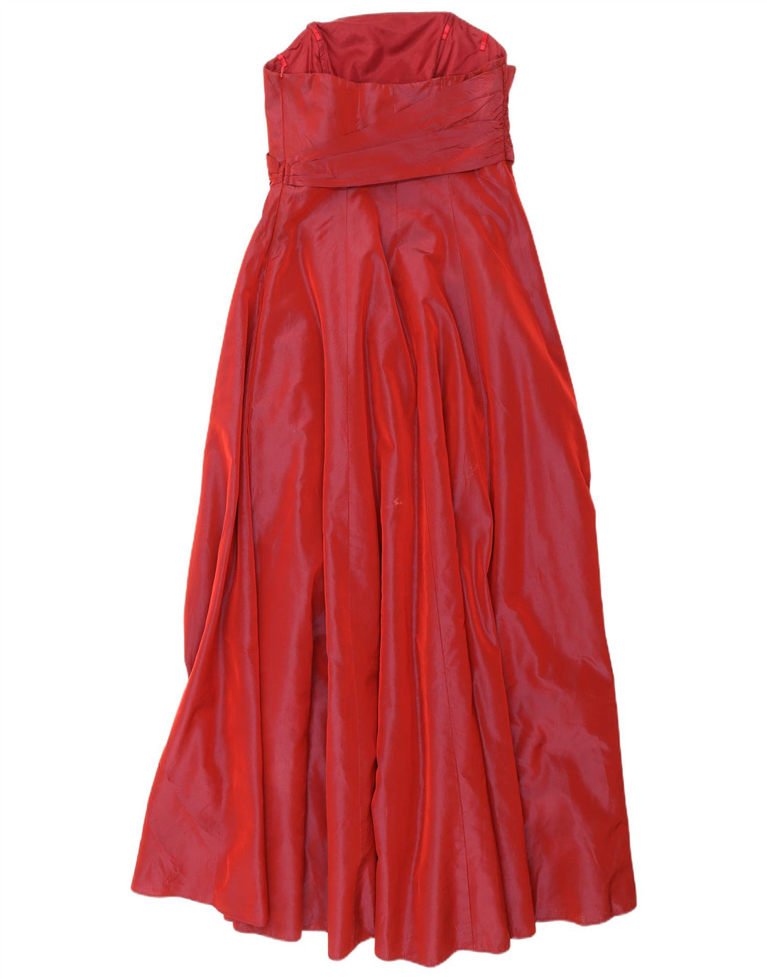 Debut Dame Maxi Stropløs Kjole UK 12 Medium Rød Viscose