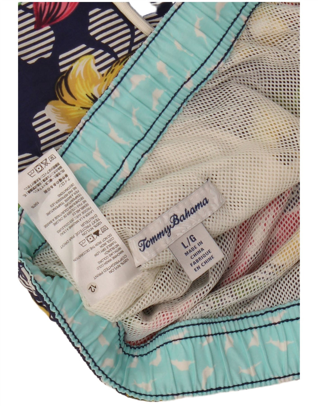 Tommy Bahama Hawaiian svømmeshorts til mænd store marineblå blomster nylon