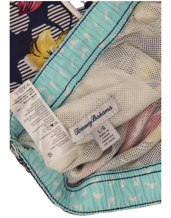 Tommy Bahama Hawaiian svømmeshorts til mænd store marineblå blomster nylon