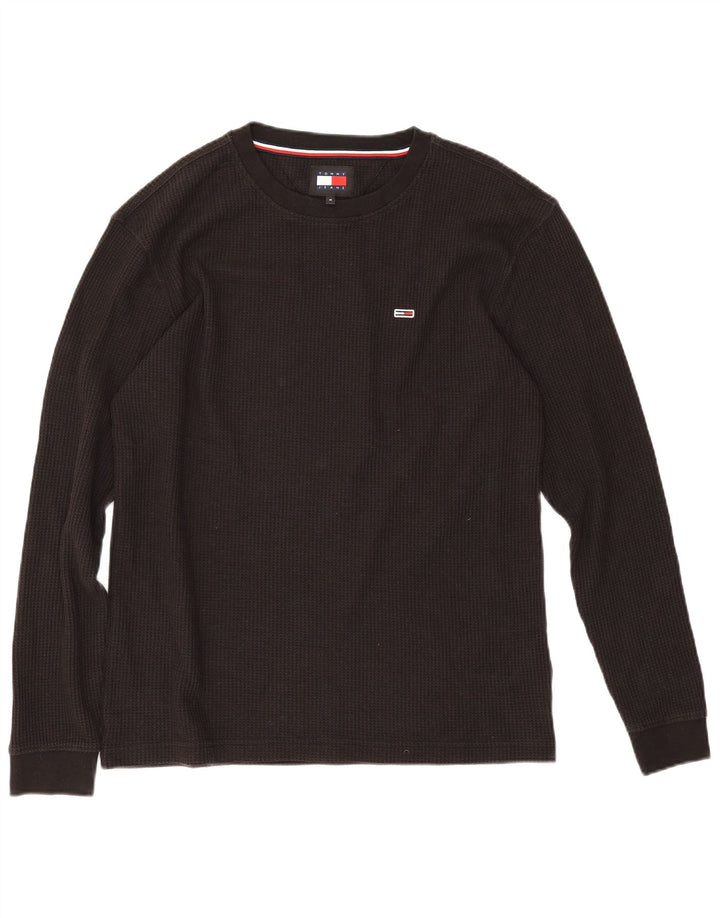 Tommy Hilfiger Herre Top Langærmet Medium Sort Bomuld