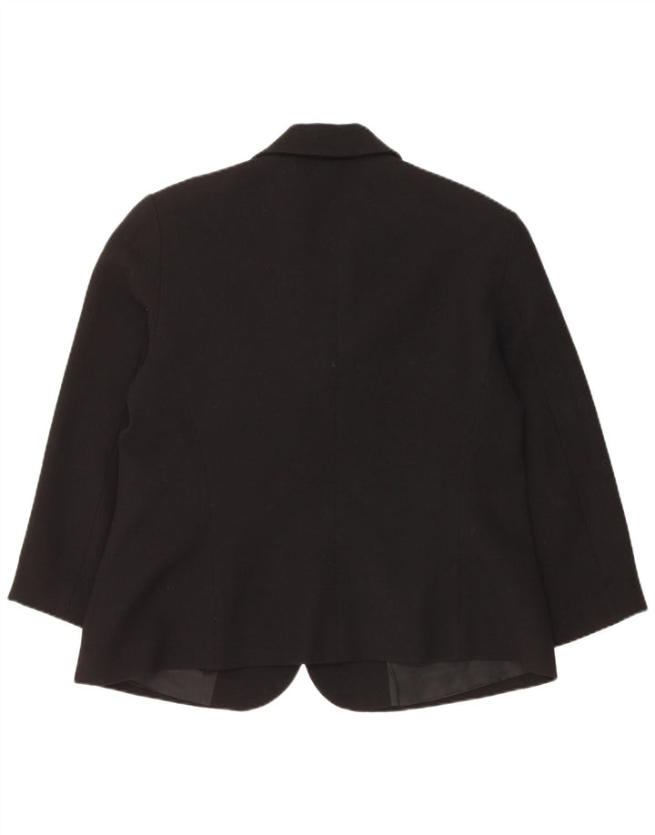 Luisa Spagnoli Dame 3-knaps blazerjakke UK 14 Medium Sort Uld