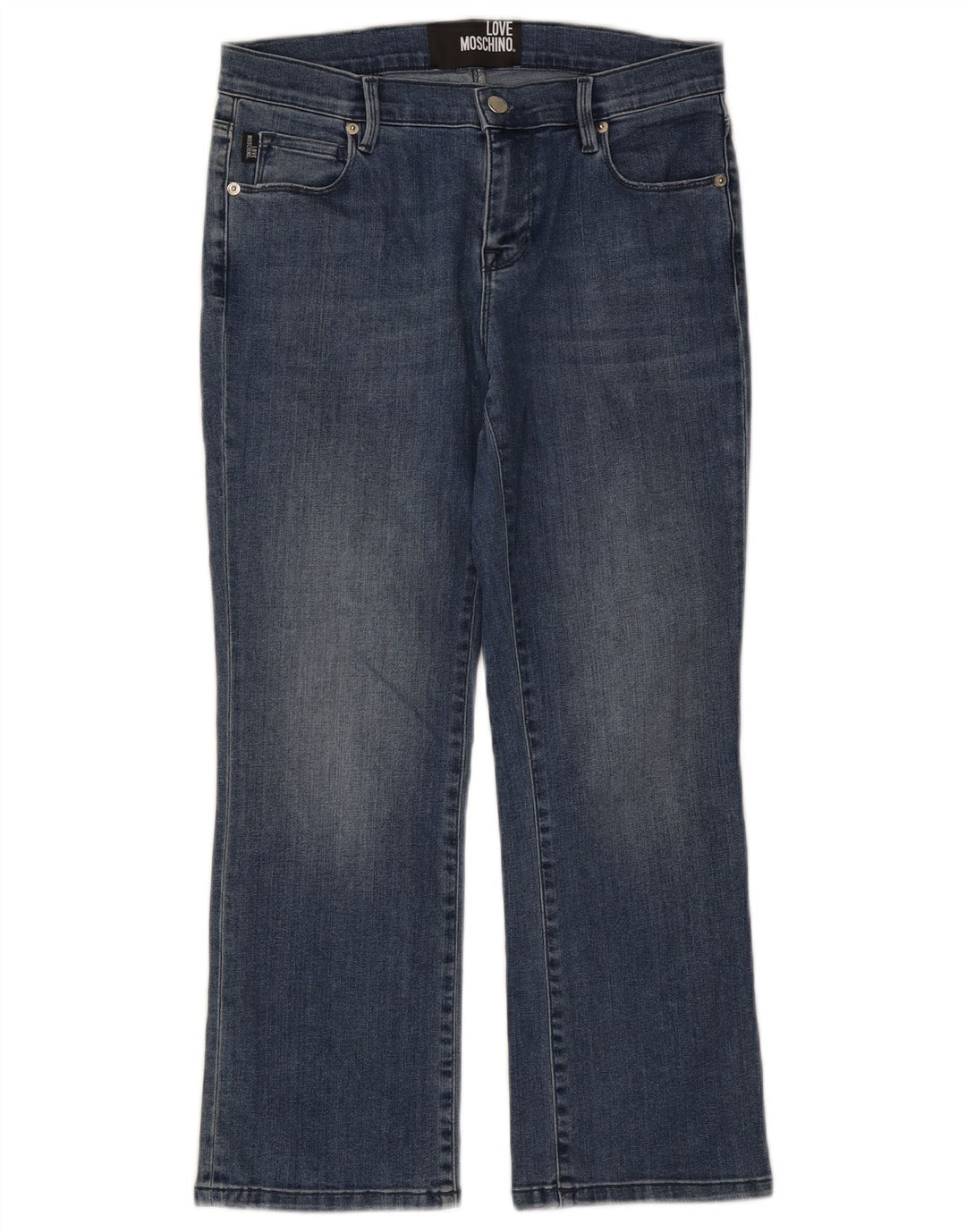 MOSCHINO Kvinder Cropped Jeans W28 L25 Blå Bomuld