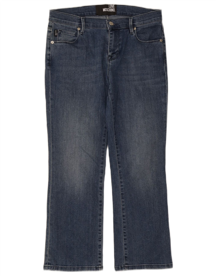 MOSCHINO Kvinder Cropped Jeans W28 L25 Blå Bomuld