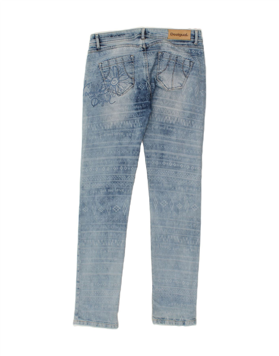 DESIGUAL Womens Slim Jeans W30 L32  Blue Fair Isle Cotton Vintage Desigual and Second-Hand Desigual from Messina Hembry 