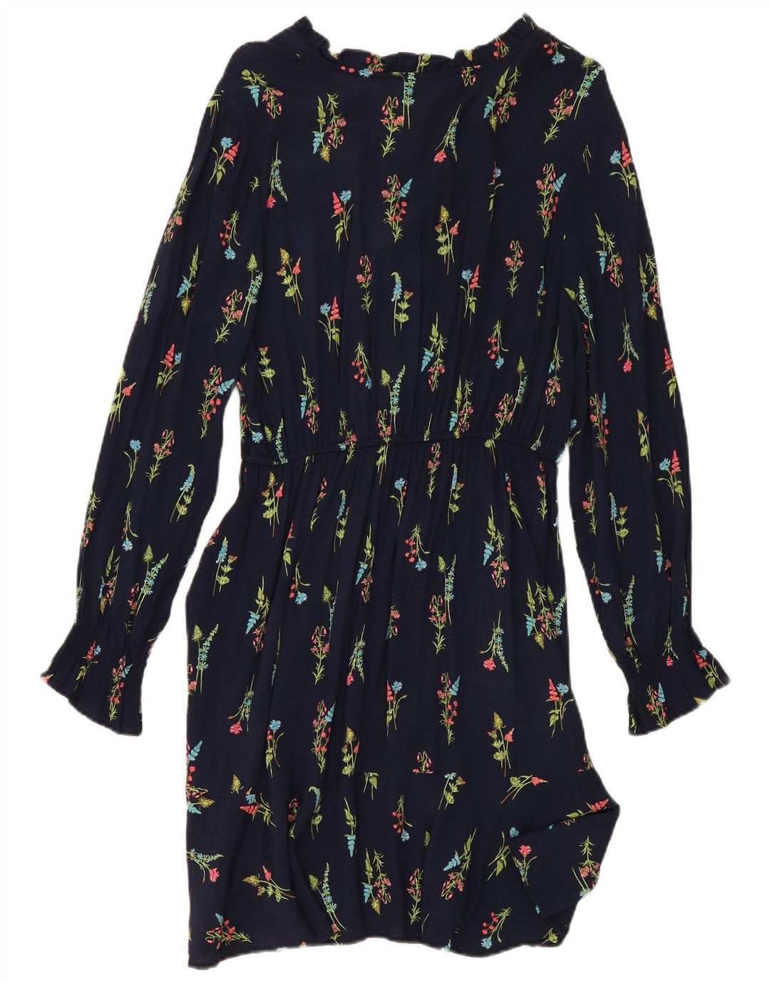 Marks & Spencer Dame Langærmet A-Line Kjole UK 10 Small Navy Blue