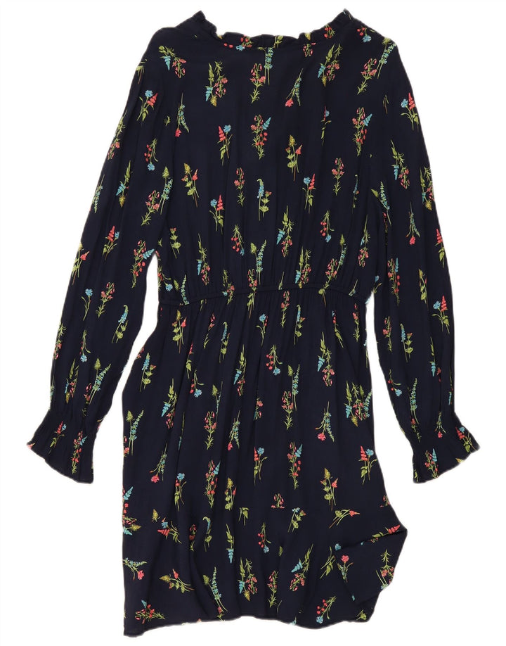Marks & Spencer Dame Langærmet A-Line Kjole UK 10 Small Navy Blue