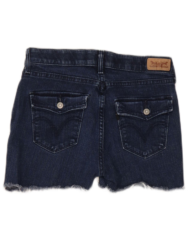 LEVI'S Womens 525 Distressed denimshorts US 4 Small W26 Marineblå Bomuld