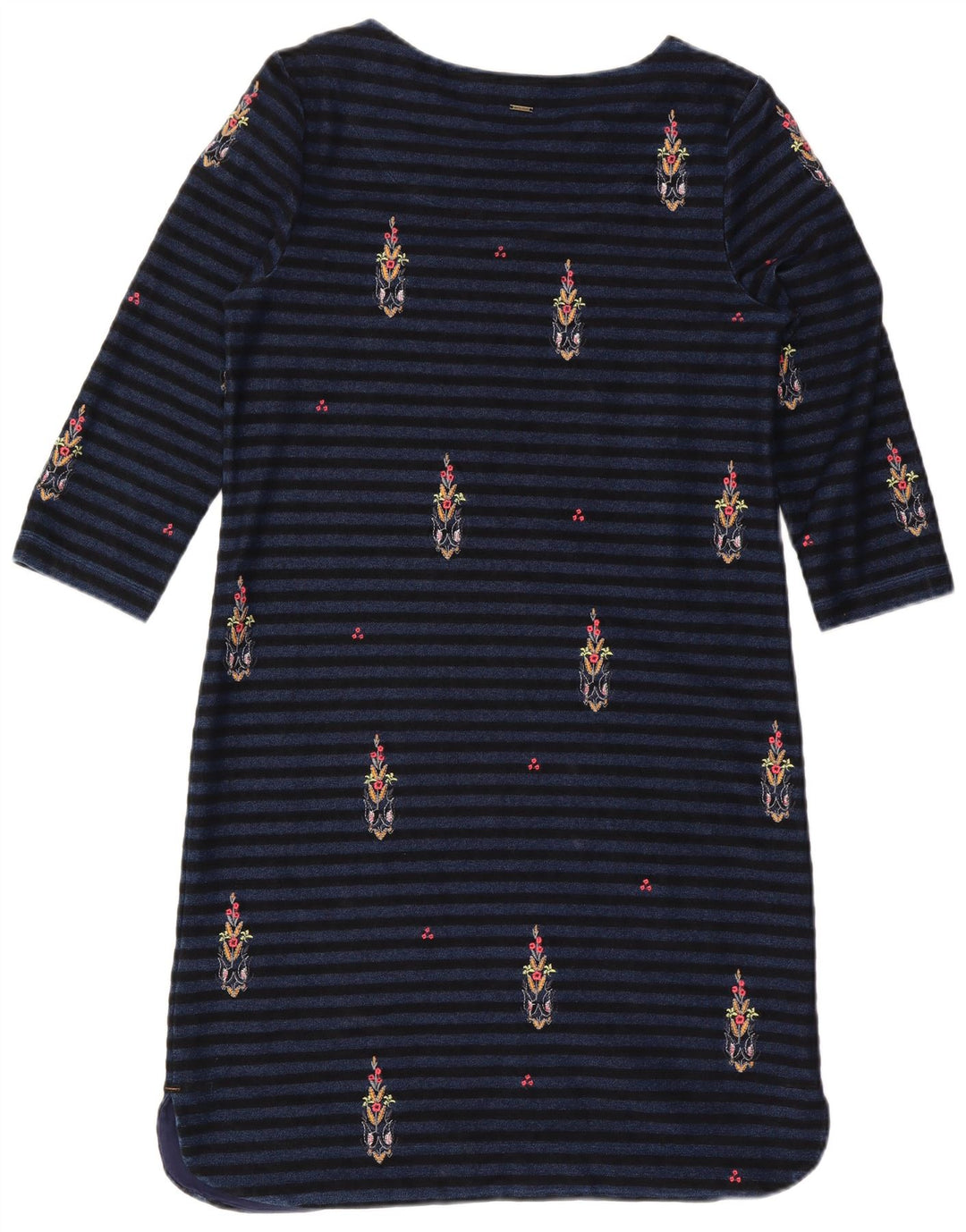 White Stuff Womens 3/4-ærmet Shift Dress UK 12 Mellem marineblå stribet