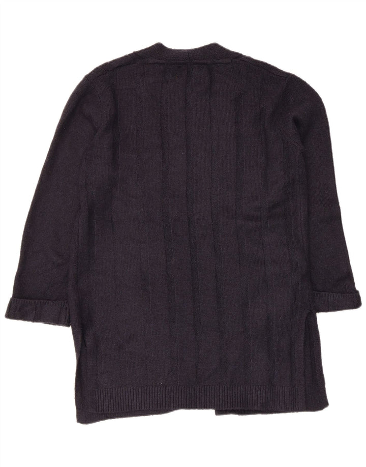 Marks & Spencer Dame Longline Åben Cardigan Sweater UK 10 Small Navy Blue