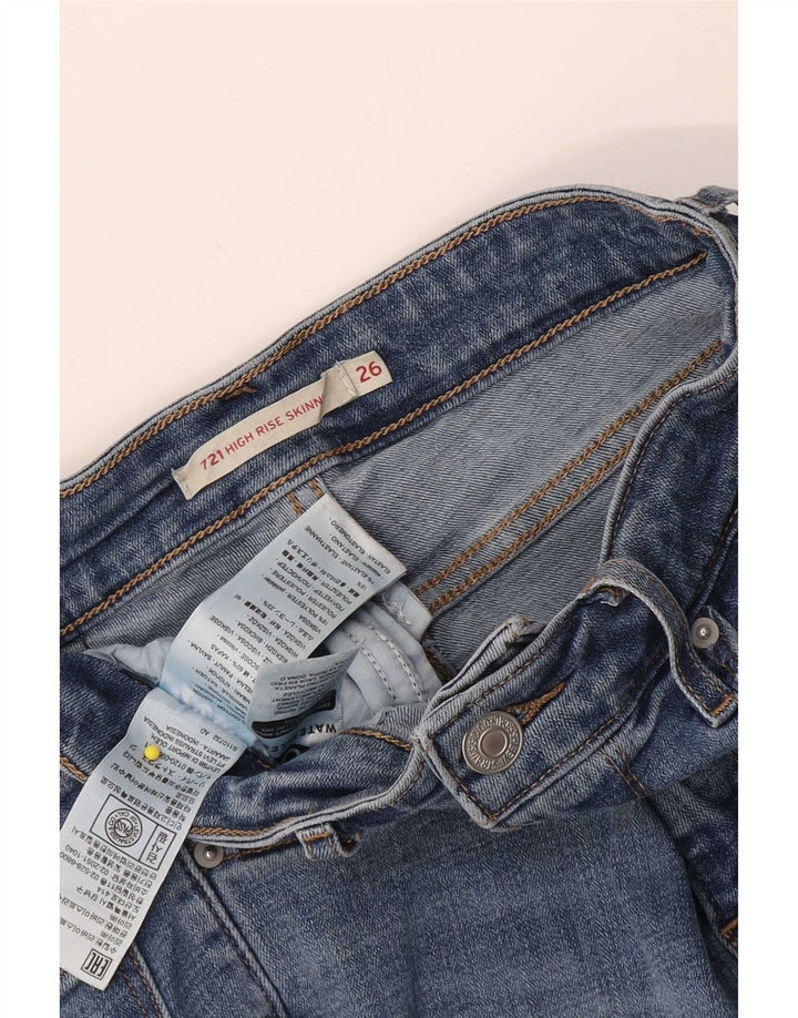 Levi's Womens 721 High Rise denimshorts W26 Små blå bomuld