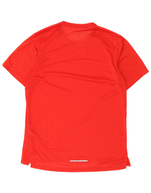 Nike Herre Dri Fit T-shirt Top Medium Rød Nålestribet Polyester