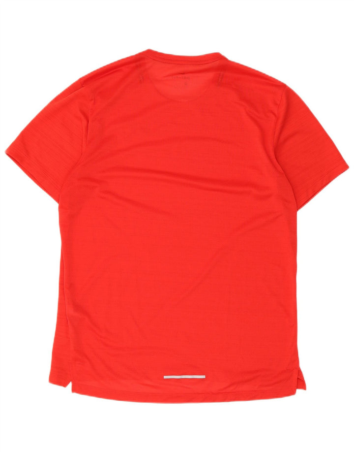 Nike Herre Dri Fit T-shirt Top Medium Rød Nålestribet Polyester