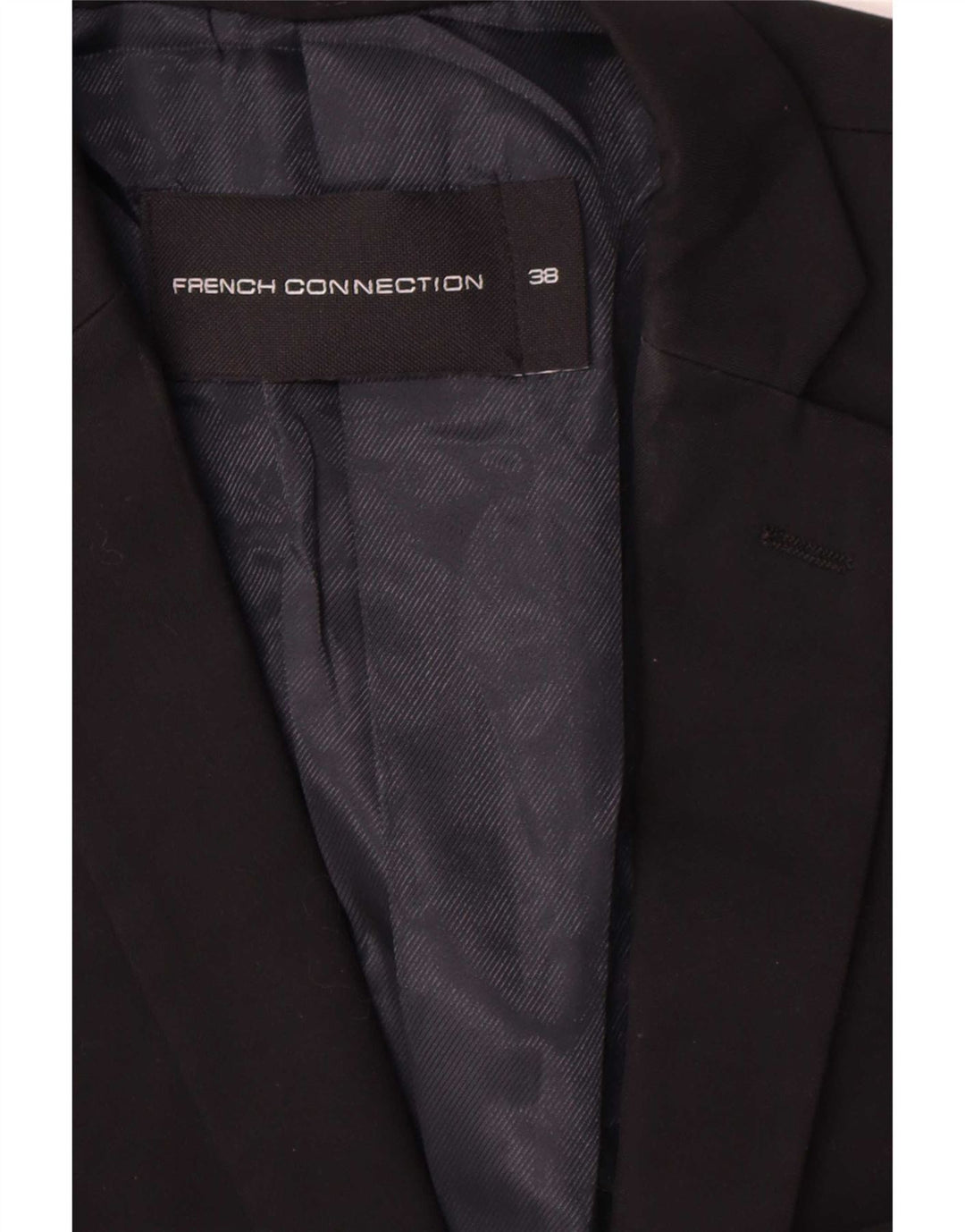 French Connection Herre 2 Button Blazer Jacket UK 38 Medium Sort Polyester