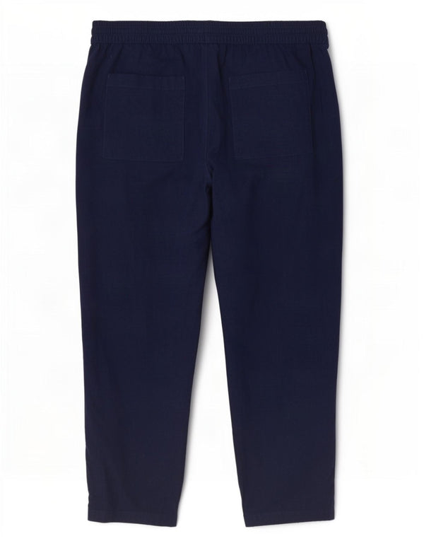 Marks & Spencer Kvinder Højtaljede Casual Bukser UK 18 XL W38 L28 Navy Blu