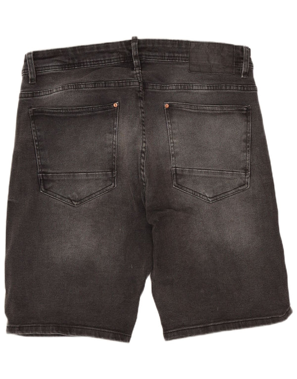 ZARA Denimshorts til mænd EU 46 XL W36 Grå bomuld