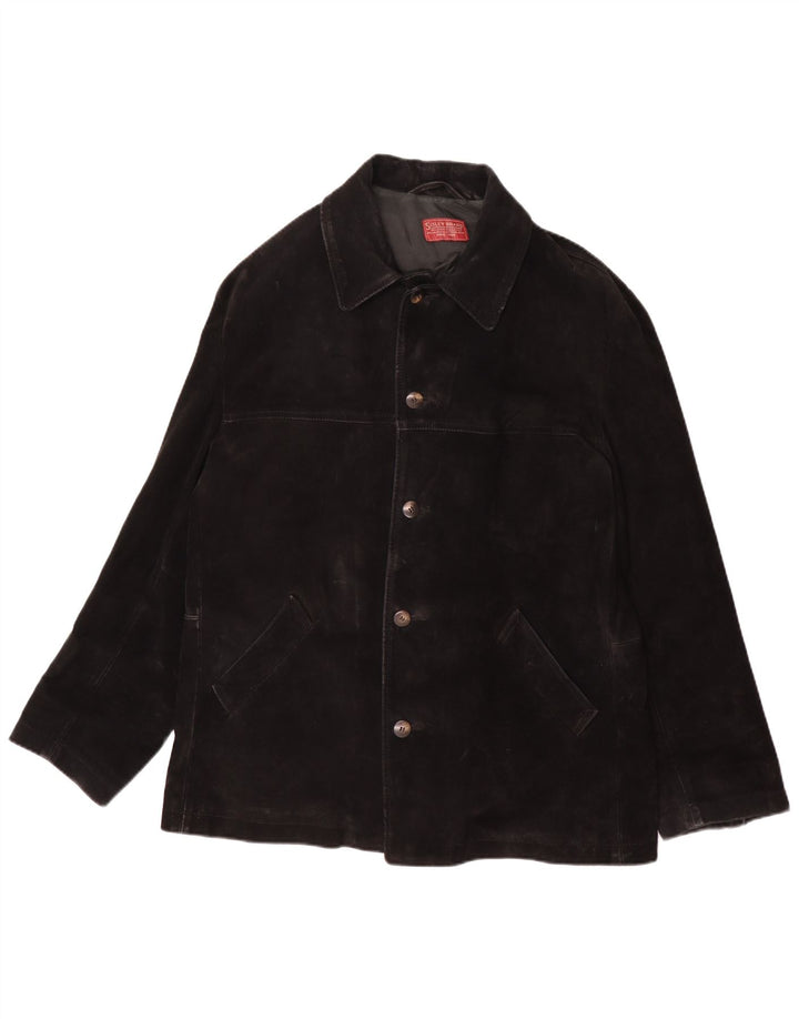 Sisley Herre Ruskindsjakke UK 38 Medium Sort Læder
