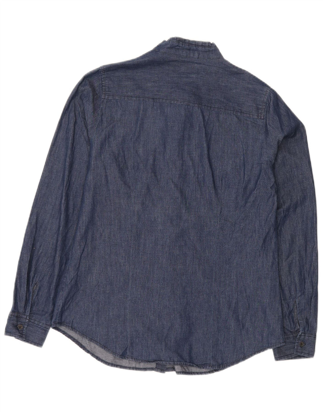 IZOD Dame Denim Shirt UK 10 Small Navy Blue Bomuld