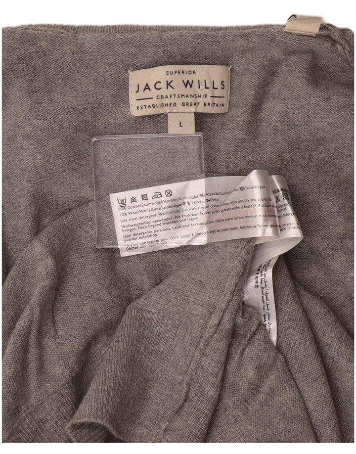 JACK WILLS Dame Rullehalstrøje DK 16 Stor Grå Bomuld