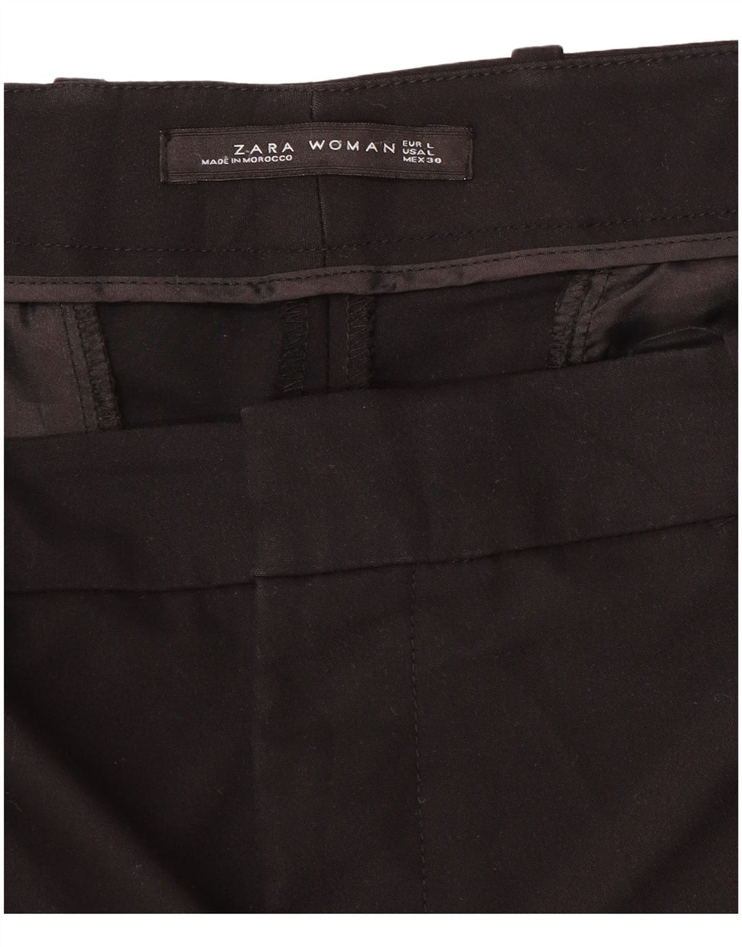 Zara Dame Slim Chino Bukser Large W34 L27 Sort