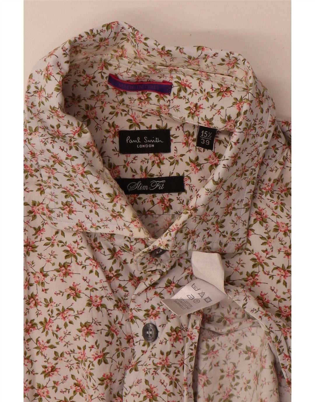 Paul Smith Herre Slim Fit skjorte str. 39 15 1/2 Medium Multicolored Floral