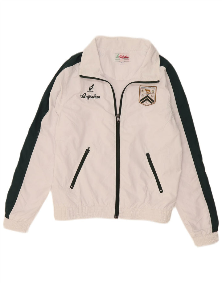 AUSTRALIAN L'ALPINA Boys Tracksuit Top Jacket 11-12 Years Large White