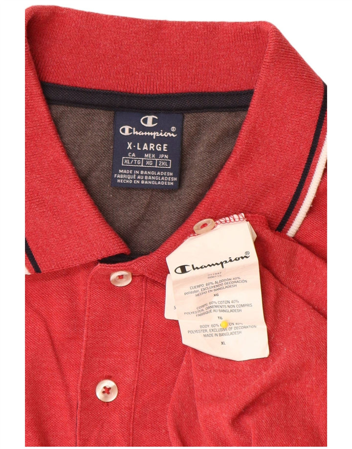 Champion herre poloshirt XL rød bomuld