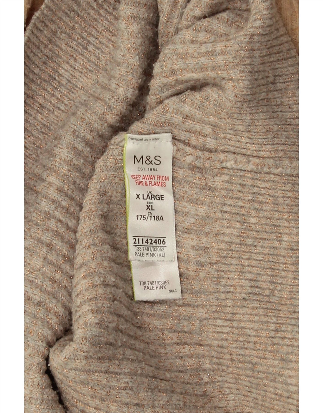Marks & Spencer Dame Turtle Neck Jumper Sweater UK 18 XL Beige