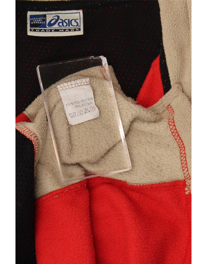 Asics Fleece Jumper med lynlås til mænd XL Rød Colourblock Polyester