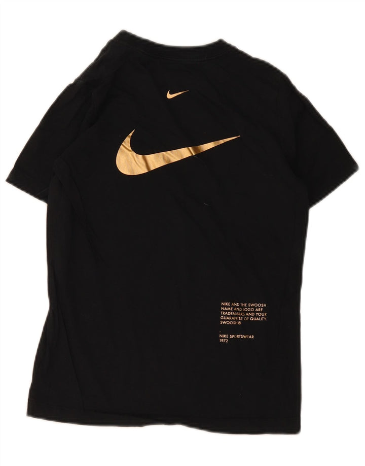 Nike Boys Swoosh Grafisk T-Shirt Top 10-11 år Medium Sort