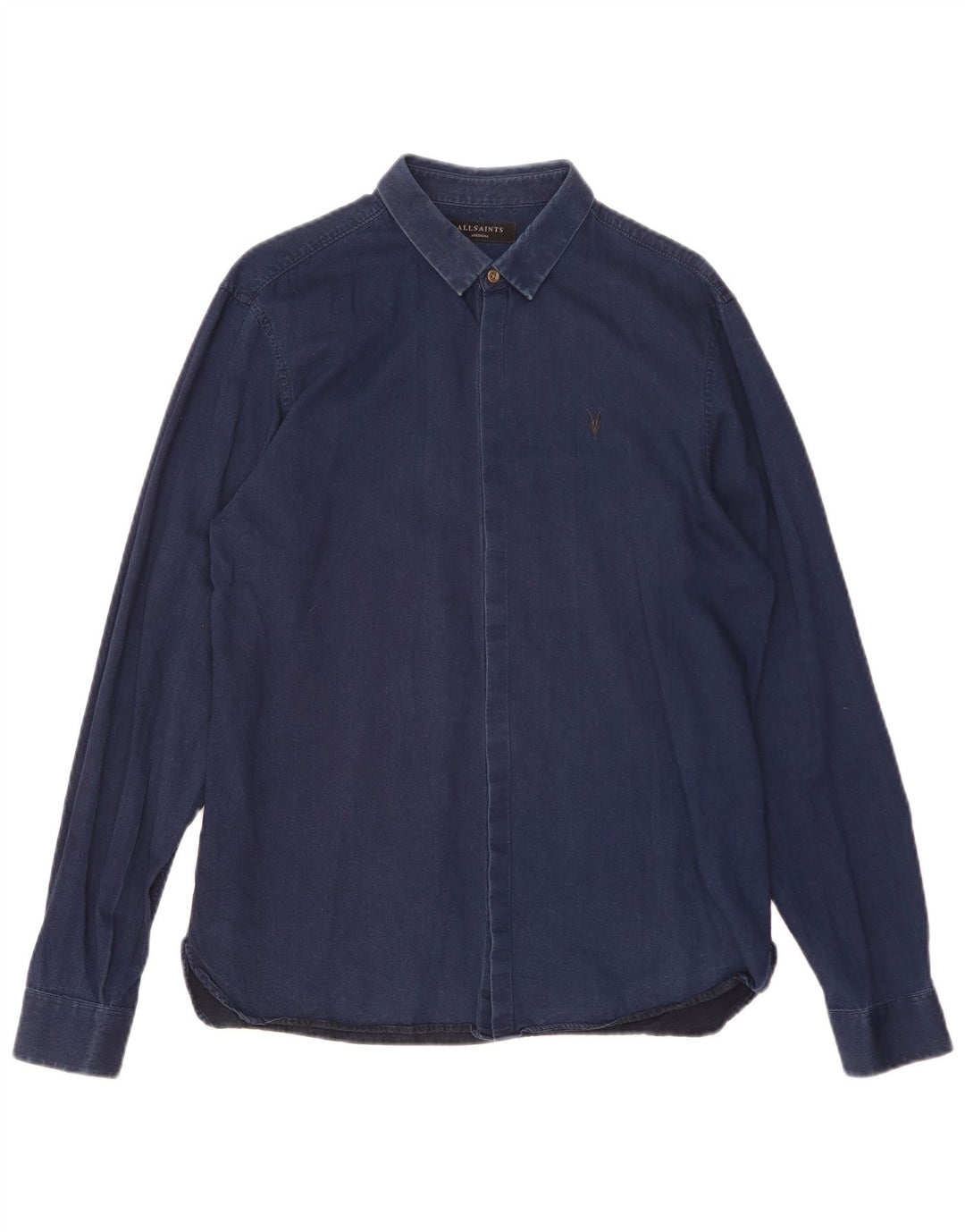 All Saints Herreskjorte Medium Navyblå Bomuld