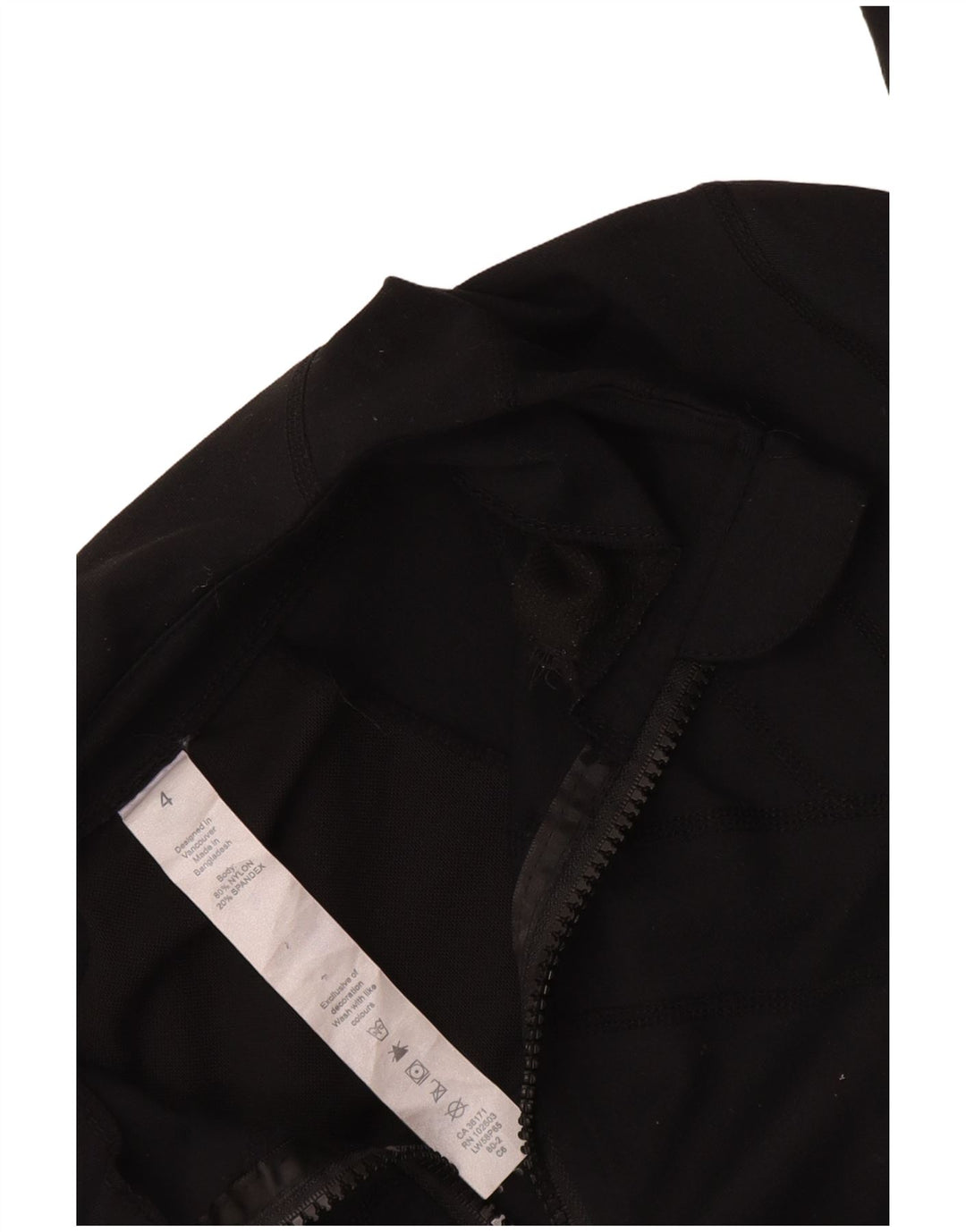 Lululemon Dame træningsdragt Topjakke US 4 Small Black Nylon