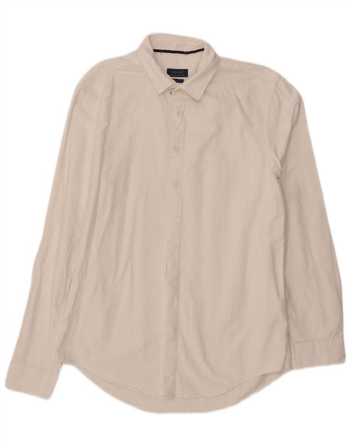 ZARA Mens Regular Fit Shirt EU 42 Large White Cotton