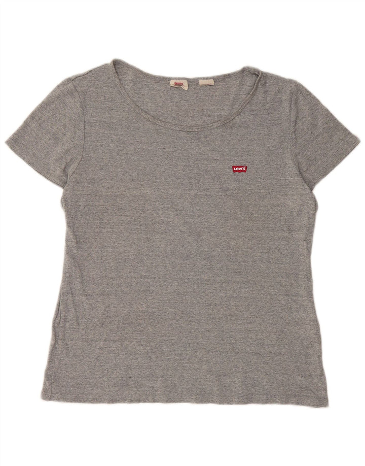 Levi's Dame Crop T-Shirt Top XL Grå Flecked Bomuld