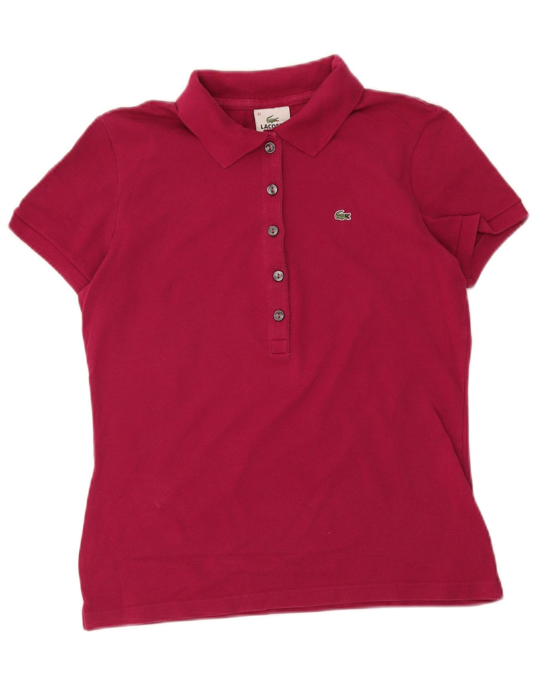 Lacoste Dame Polo Shirt Størrelse 42 Large Bourgogne Bomuld