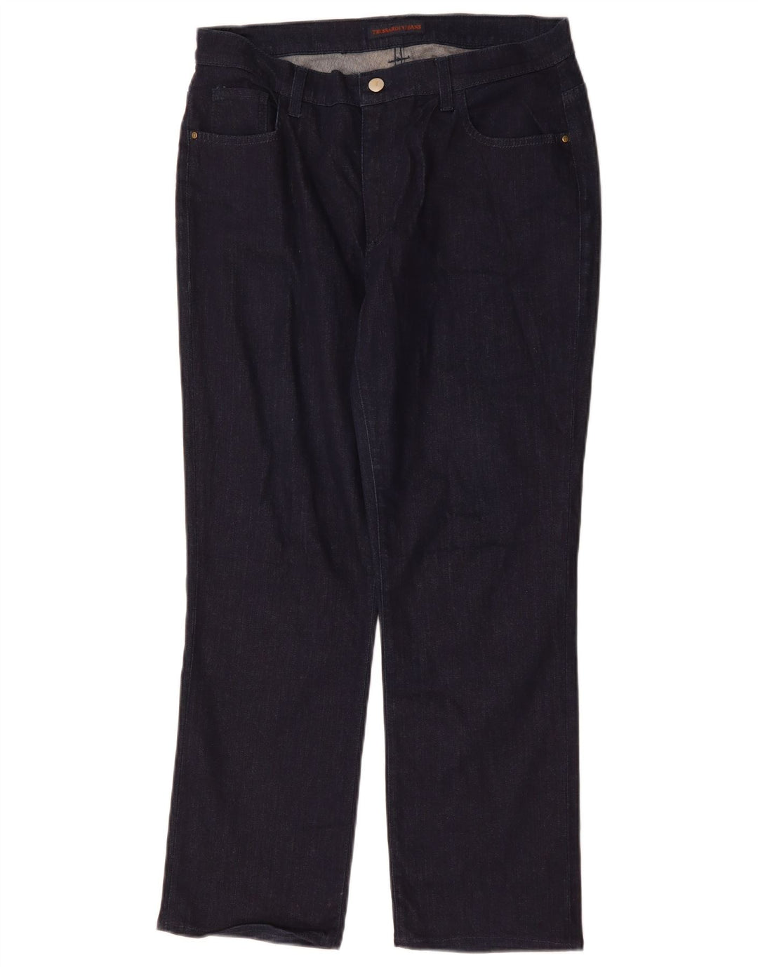 Trussardi lige jeans til kvinder IT 48 XL W34 L28 Marineblå polyester