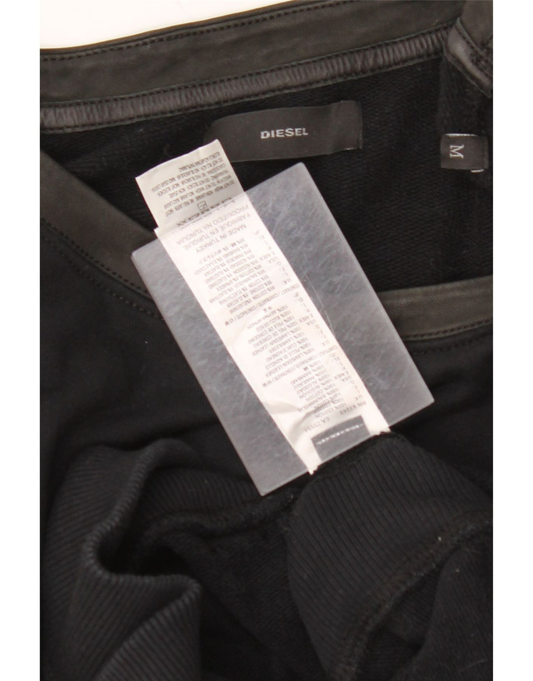 DIESEL Dame Jumper Dress UK 12 Medium Sort Colourblock Bomuld