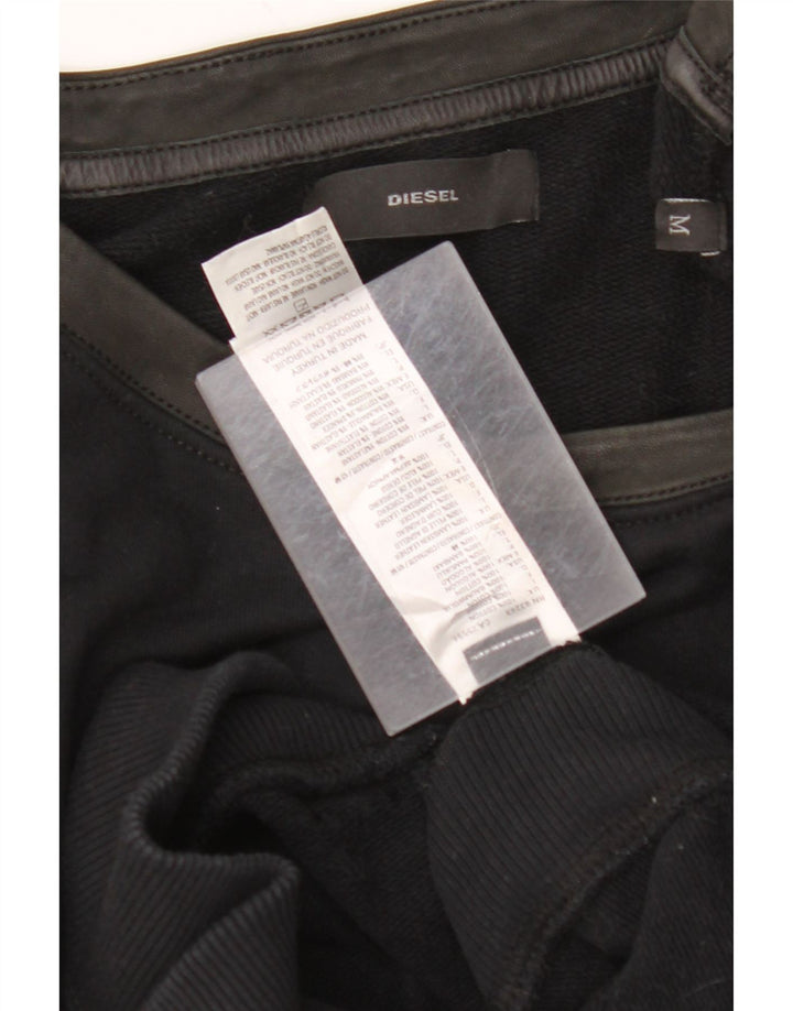 DIESEL Dame Jumper Dress UK 12 Medium Sort Colourblock Bomuld