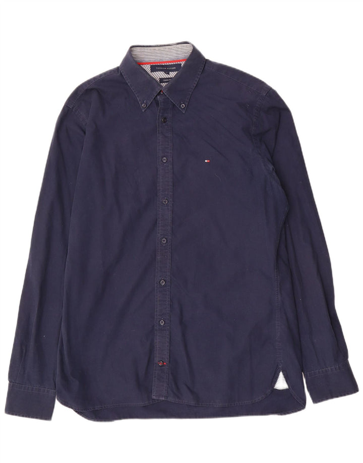 Tommy Hilfiger Herre Custom Fit skjorte Medium Navy Blue