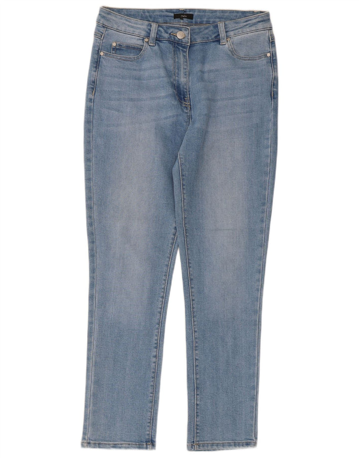 M&Co Dame Slim Jeans UK 12 Medium W32 L27 Blå Bomuld