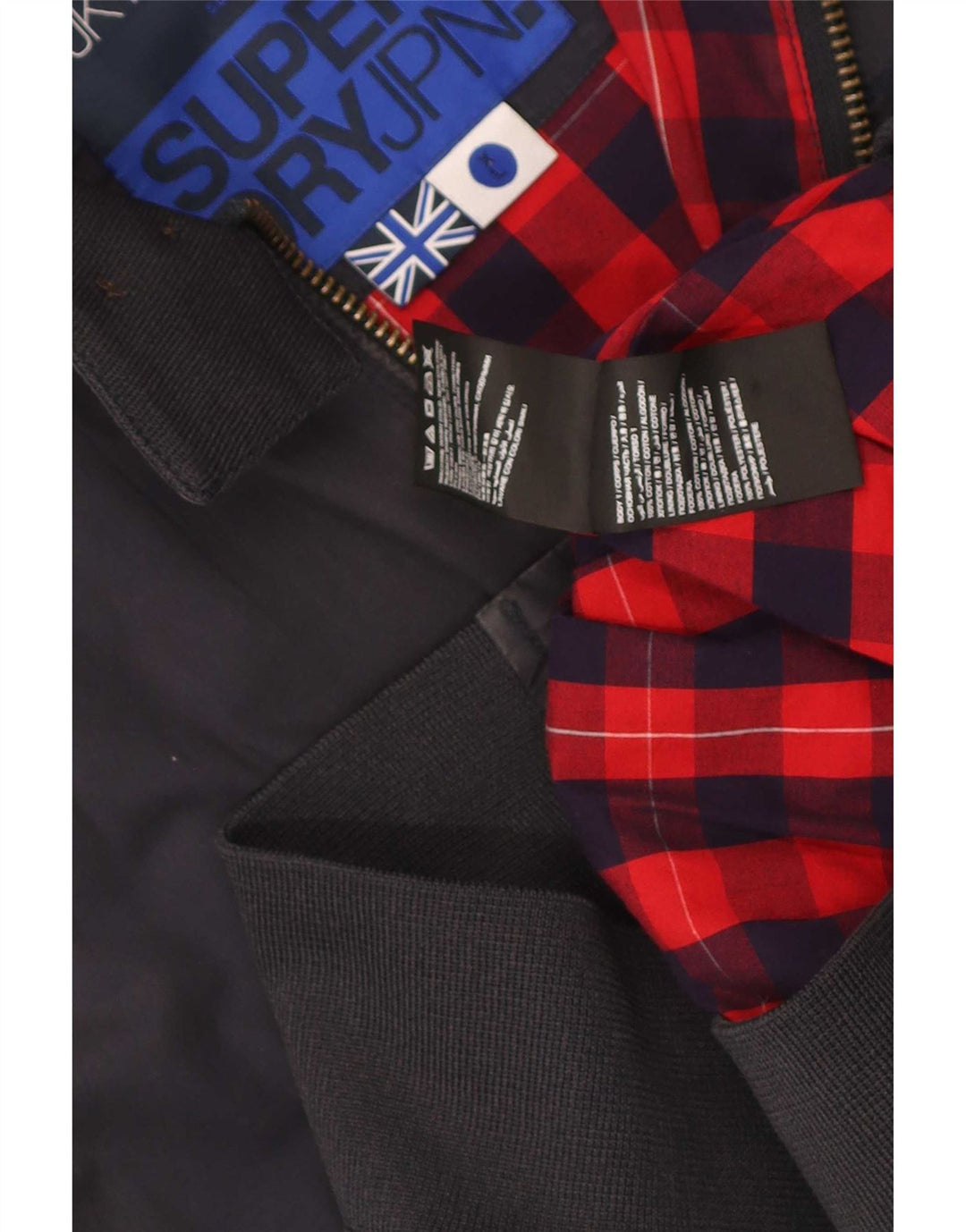 Superdry Bomberjakke til mænd UK 42 XL marineblå bomuld