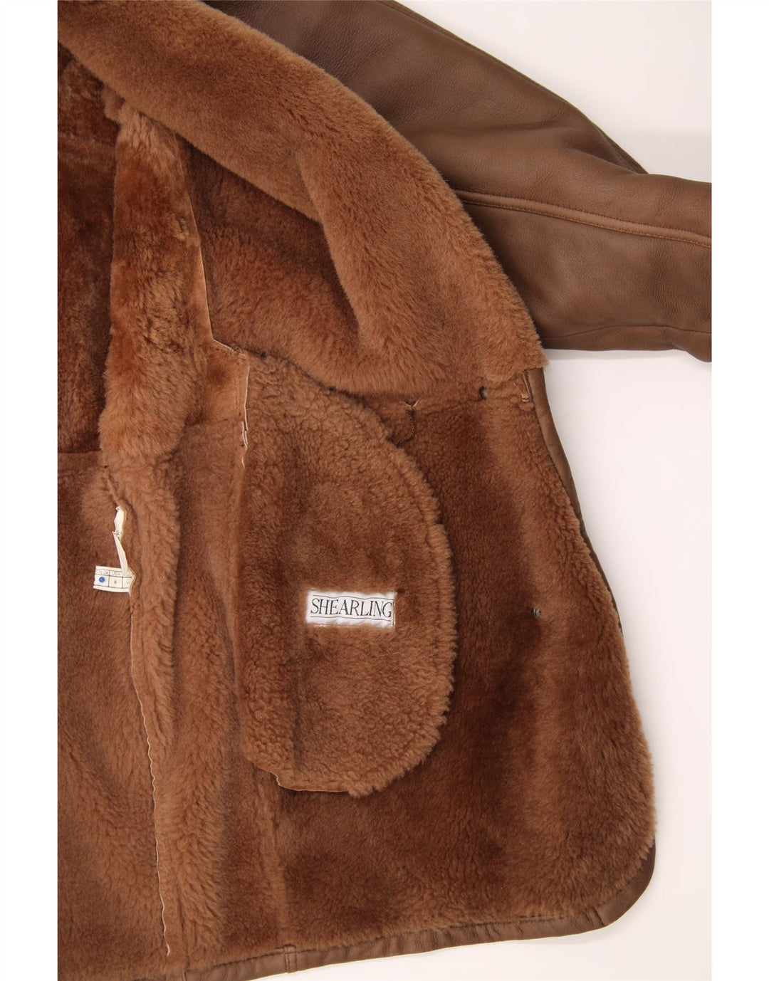 BELFE Womens Shearling Coat UK 14 Large Brown Shearling Vintage Belfe and Second-Hand Belfe from Messina Hembry 